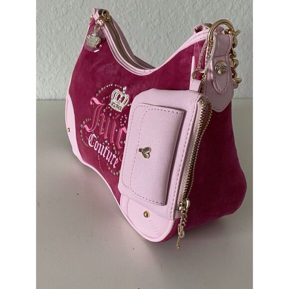 Juicy Couture Dreamy Juicy Shoulder Bag Raspberry Tart Light Pink Viral NEW - Picture 4 of 12